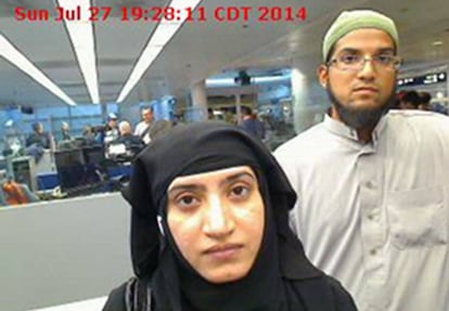 Tashfeen Malik y Syed Farook, autores de la matanza de San Bernardino.