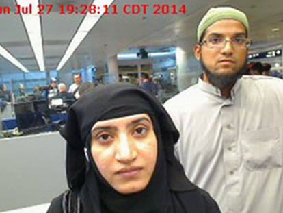 Tashfeen Malik y Syed Farook, autores de la matanza de San Bernardino.