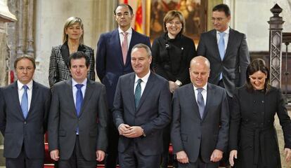 Alberto Fabra con los miembros del Consell tras la última remodelación.