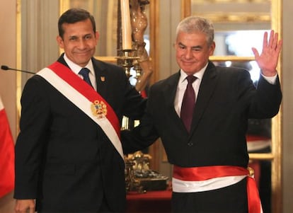 El presidente Ollanta Humala con C&eacute;sar Villanueva.