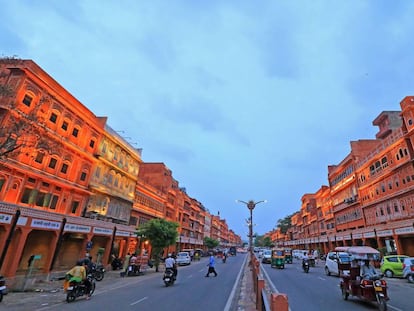 Zona de la Ciudad Amurallada, en la ciudad india de Jaipur.
