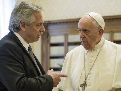 El Papa Francisco y el presidente de Argentina, Alberto Fernández, el 31 de enero de 2020 en Ciudad del Vaticano.