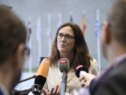 La comisaria europea de Interior, Cecilia Malmstr&ouml;m, el 9 de octubre