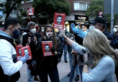 Protesta contra el Gobierno en el barrio de Salamanca, en Madrid, el jueves de la semana pasada.