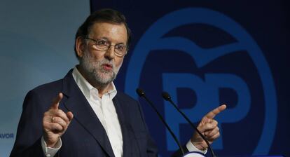 Rajoy, en la rueda de prensa posterior al Comit&eacute; Ejecutivo del PP.