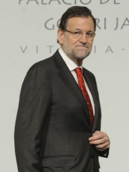 Mariano Rajoy, este martes en Vitoria.
