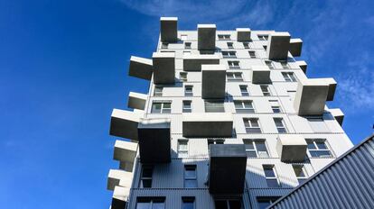 Uno de los edificios del nuevo distrito vienés de Seestadt.