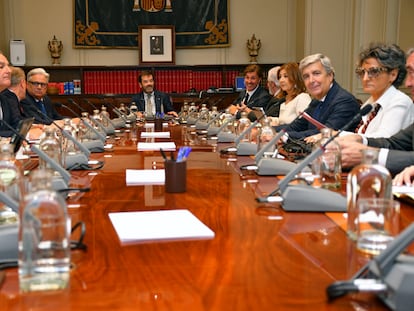 Reunión del pleno del Consejo General del Poder Judicial (CGPJ) para discutir una declaración institucional contra la futura ley de amnistía.