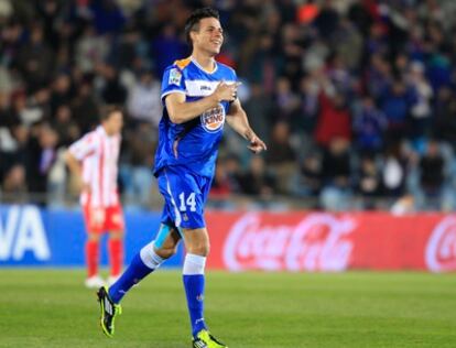 Manu del Moral, durante un partido del Getafe esta temporada.