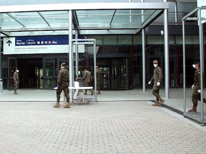 El pabellón siete de Ifema, en Madrid, transformado en hospital temporal para tratar los enfermos de coronavirus.