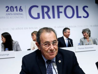 El expresidente de Grifols, Victor Grífols Roura, en la junta de accionistas de 2016.