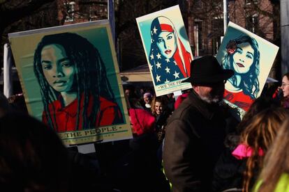 Las mujeres expresan su rechazo al presidente 45 de EE UU en Amsterdam