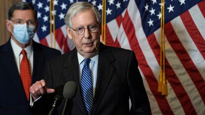 Mitch McConnell, durante una comparecencia en el Capitolio.