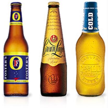 Imágenes de botellas de cerveza del grupo Foster's