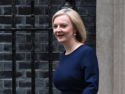 Liz Truss, en Downing Street, el viernes.