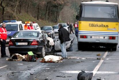Accidente de tráfico mortal en Amorebieta, Vizcaya, el pasado enero