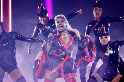 La rapera Nicki Minaj, en un momento de su actuación en la gala.