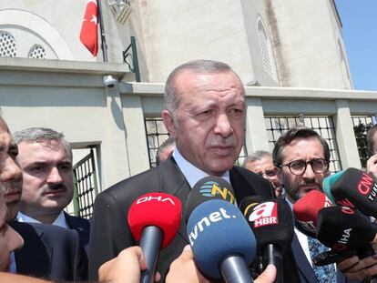 El presidente turco, Recep Tayyip Erdogan, en Estambul el pasado 5 de julio.