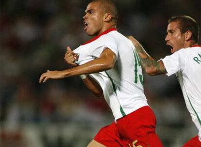 Pepe celebra su gol contra Hungría.