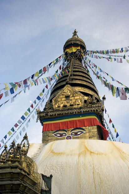 El templo de Swayambhunath, en Katmandú.