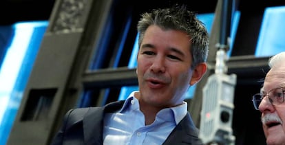 El cofundador de Uber, Travis Kalanick, en el New York Stock Exchange de Nueva York.