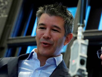 El cofundador de Uber, Travis Kalanick, en el New York Stock Exchange de Nueva York.