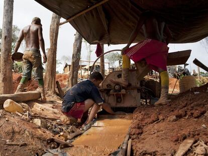 Un asentamiento de miner&iacute;a ilegal en Tumeremo, en 2010. 