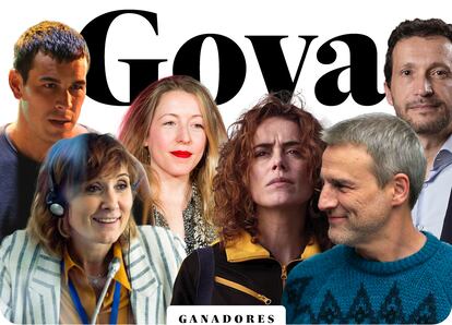 Algunos de los ganadores de los Goya 2021.