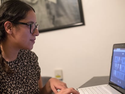 Montserrat Castillo, en una reunión virtual desde Ciudad de México, este martes.