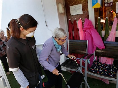 Residencia de ancianos en Polinyà (Barcelona), donde se han tomado medidas drásticas para evitar el virus.