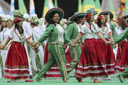 Un momento de la ceremonia en el estadio Nacional de Brasilia.