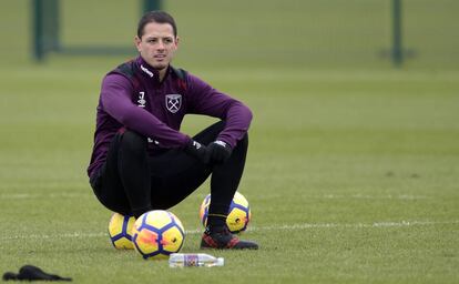 Hernández durante un entrenamiento.