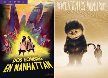 Portadas de los DVDS de 'Dos hombres en Manhattan' y 'Donde viven los monstruos'