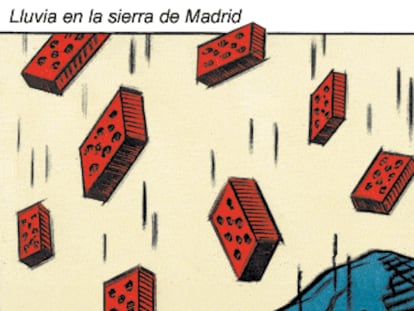 Lluvia en la sierra de Madrid