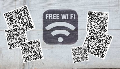 Contraseñas wifi convertidas en códigos QR.