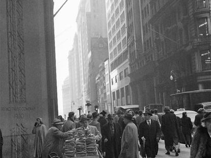 Wall Street, en Nueva York en 1952.