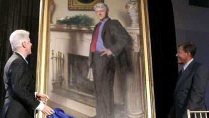 El retrato del expresidente Bill Clinton, que se presentó en 2006.