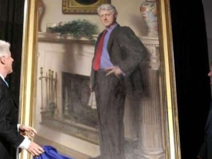 El retrato del expresidente Bill Clinton, que se presentó en 2006.