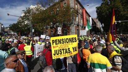 Manifestación de pensionistas en Madrid.