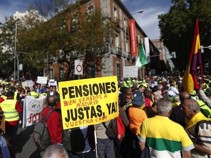 Manifestación de pensionistas en Madrid.