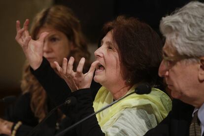 La madre de la víctima el día 29 en el Senado en Roma.