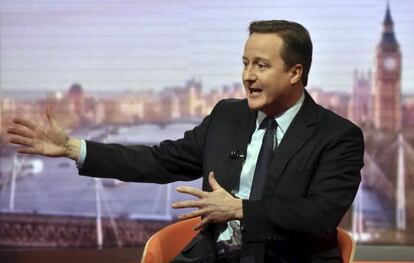 El primer ministro brit&aacute;nico, David Cameron, este domingo durante la entrevista con la BBC.