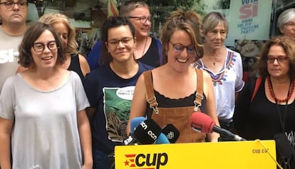 Dirigentes de la CUP, tras el consejo político extraordinario.