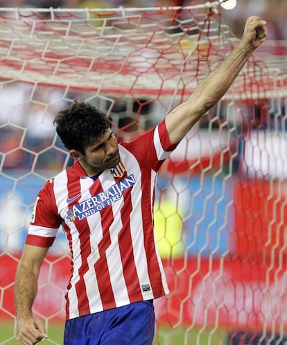 Diego Costa celebra el segundo gol del Atlético.