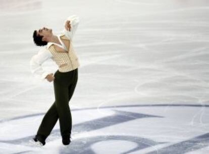 Javier Fernandez, durante el ejercicio que le valió la plata.