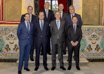 De izquierda a derecha empezando por arriba Ángel Zamora González de la Peña, José Manuel García-Quilez Gómez, Miguel Cuellar Portero, Jerónimo Zamora López. De izquierda a derecha en la fila de abajo Javier Romero Iribas, Javier Romero Martínez-Cañavate, Adolfo Cuellar Portero y Ricardo Astorga Morano.
 
 