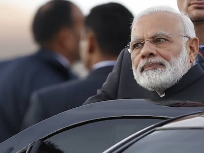 El primer ministro indio, Narendra Modi, este martes en Madrid. 