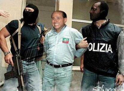 La foto de Berlusconi colgada en su página <i>web.</i>