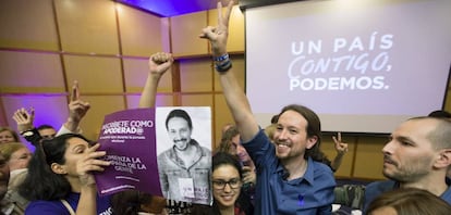 Pablo Iglesias, en un acto en Tenerife, en 2015.