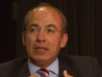 Felipe Calderón, el 9 de noviembre en Nueva York.